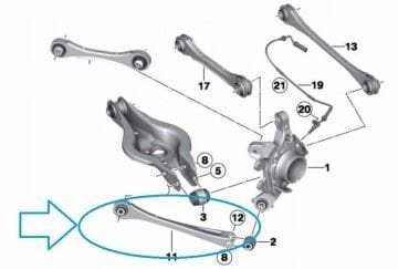 BMW 4 Serisi F32 Kasa Arka Alt Salıncak Denge Kolu 2014-2020 YAN SANAYİ