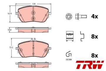 Mercedes A Serisi W177 Kasa A180d 1.5 116 Beygir Ön Fren Balatası Standart Paket 2018 Sonrası TRW