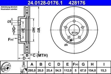 Mercedes E Serisi W211 Kasa E240 Ön Fren Diski 295 mm Çap 2002-2009 ATE ORIGINAL