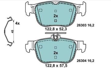 Volkswagen Golf 8 Performanslı Seramik Arka Fren Balatası 1.0 eTSI 110 Beygir 2021 Sonrası ATE SERAMİK