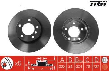 BMW 3 Serisi E90 320d Ön Fren Diski 300 mm Çap 2005-2007 TRW