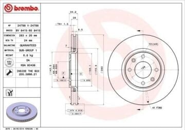 Opel Corsa F Ön Fren Diski 283 mm Çap 2019 Sonrası BREMBO