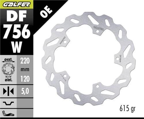 BMW M 1000 RR Arka Fren Diski 220 mm 2021 Sonrası GALFER DALGALI SABİT DİSK