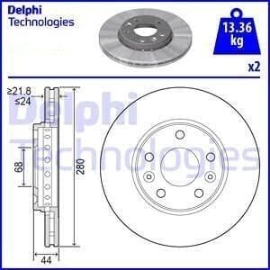 Renault Megane 3 Ön Fren Diski 1.6 16V 280 mm Çap 2009-2015 DELPHI