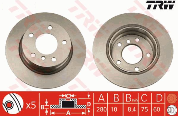 BMW 3 Serisi E46 Arka Fren Diski 316i 280 mm Çap 1999-2005 TRW