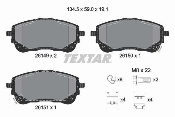 Toyota Corolla E21 Ön Fren Balatası 2018 Sonrası TEXTAR