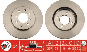 Honda City Ön Fren Diski 258 mm Çap Arkası Diskli Modellere 2006-2008 TRW