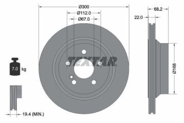 Mercedes 218 Kasa CLS350 / CLS350 CDI Arka Fren Diski Havalı 300 mm Çap TEXTAR