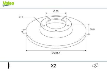 Skoda Fabia Arka Fren Diski 1.0 75 Beygir 232 mm Çap 2006-2015 VALEO