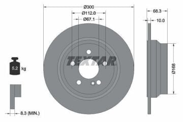 Mercedes E Serisi W211 Kasa E240 Arka Fren Diski 300 mm Çap 2002-2009 TEXTAR