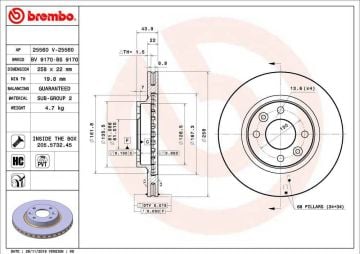 Renault Clio 4 Ön Fren Diski 0.9 TCe 90 Beygir 258 mm Çap 2012-2019 BREMBO