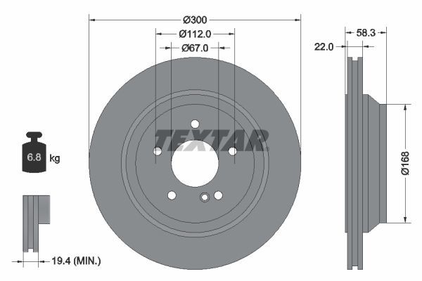 Mercedes S Serisi 221 Kasa Arka Fren Diski S320 / S350 / S400 / S500 300 mm Çap Orijinal Tip TEXTAR