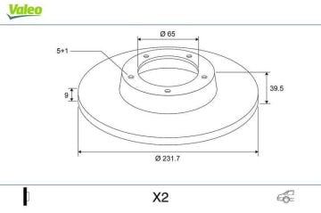 Volkswagen Bora Arka Fren Diski 1.8 125 Beygir 232 mm Çap 1999-2006 VALEO