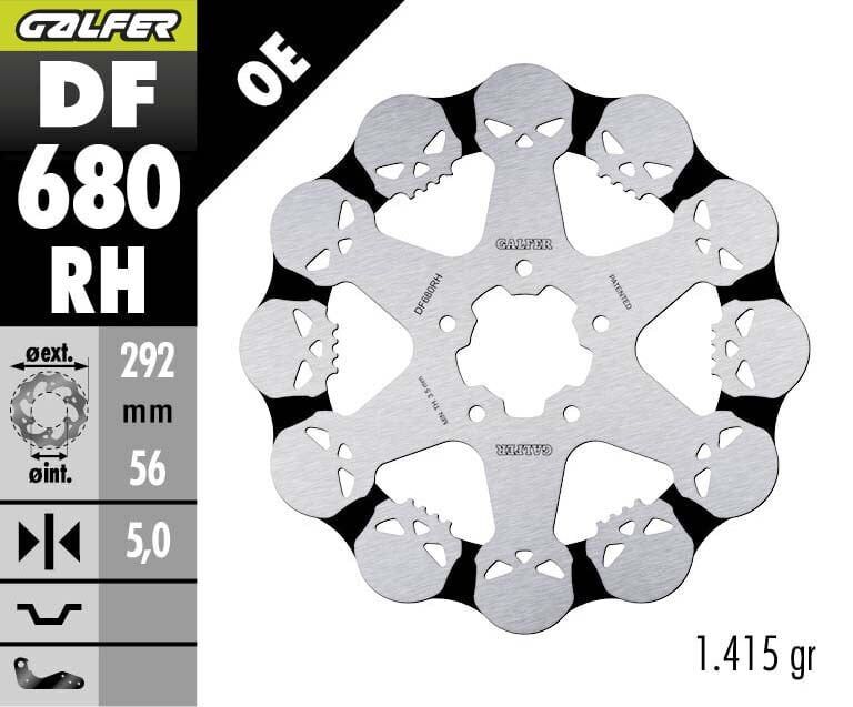 Harley Davidson Softail Breakout Fxsb Ön Fren Diski 292 mm 2013 2014 Arası GALFER DALGALI SABİT ÇELİK DİSK KURU KAFA SKULL DESIGN
