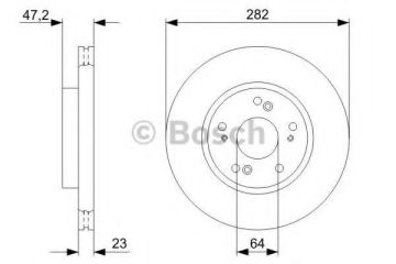 Honda Civic 9 Ön Fren Diski FB7 282 mm Çap 2012-2016 BOSCH