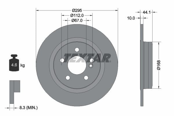 Mercedes 117 Kasa CLA180 Ön Fren Diski 295 mm Standart Paket İçin TEXTAR