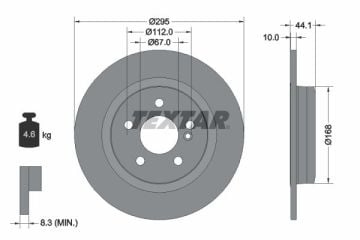 Mercedes 117 Kasa CLA180 Ön Fren Diski 295 mm Standart Paket İçin TEXTAR