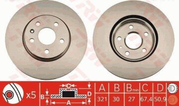 Opel Insignia A Ön Fren Diski 2.0 CDTI 160 Beygir 2008-2016 TRW
