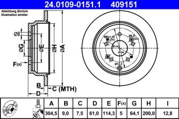 Honda CR-V Arka Fren Diski 305 mm Çap 2007-2012 ATE ORIGINAL