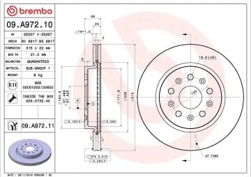 Opel Insignia A Arka Fren Diski 2.0 CDTI 160 Beygir 2008-2016 BREMBO