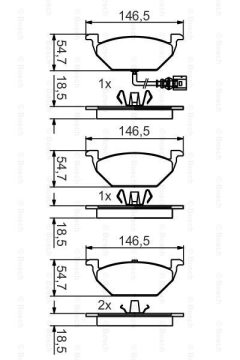 Audi A3 Ön Fren Balatası 1.6 FSI 115 Beygir 280 mm Disk İçin 2004-2013 BOSCH