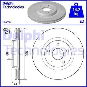 Renault Koleos Ön Fren Diski 2.0 dci 296 mm 2008-2009 DELPHI