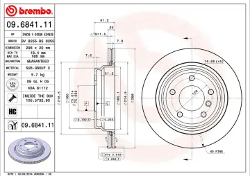 BMW E39 520i Arka Fren Diski 170 Beygir Havalı Tip 298 mm Çap 2001-2003 BREMBO