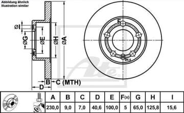 Skoda Scala Arka Fren Diski Tüm Modellere 232 mm Çap 2019 Sonrası ATE ORIGINAL