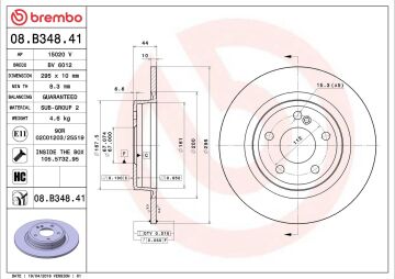 Mercedes CLA Serisi W117 Kasa CLA180 Arka Fren Diski 295 mm Çap Standart Paket 2013-2019 BREMBO