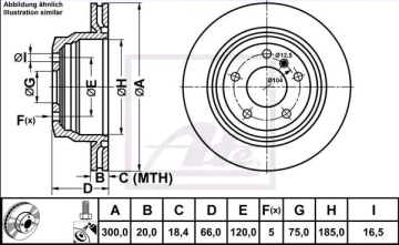 BMW 4 Serisi F32 418i Arka Fren Diski 300 mm çap 2014-2020 ATE ORIGINAL