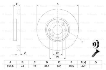 Renault Clio 3 Ön Fren Diski 1.2 16V 260 mm çap 2006-2012 BOSCH