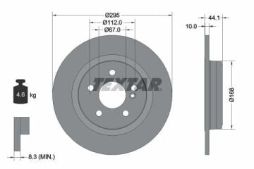 Mercedes CLA Serisi W117 Kasa CLA180 Arka Fren Diski 295 mm Çap AMG Spor Paket 2013-2019 TEXTAR