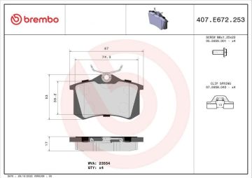 Skoda Scala Arka Fren Balatası Bütün Modellere 2019 Sonrası BREMBO