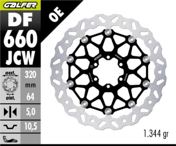 Ducati Monster S4R Ön Fren Diski 320 mm 2003-2005 GALFER DALGALI HAREKETLİ ALÜMİNYUM DİSK