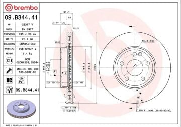 Mercedes CLA Serisi W117 Kasa CLA200 Ön Fren Diski 295 mm Çap Standart Paket 2013-2019 BREMBO