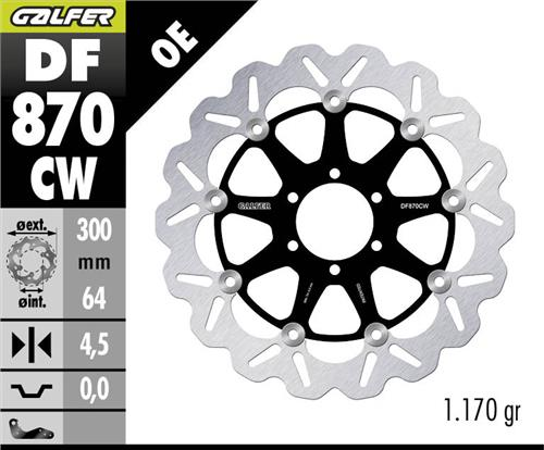 Ducati Monster S2R 800 Ön Fren Diski 300 mm 2009 Sonrası GALFER DALGALI HAREKETLİ ALÜMİNYUM DİSK