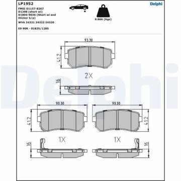 Kia Ceed Arka Fren Balatası 2007-2012 DELPHI