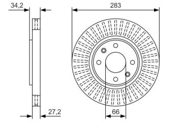 Citroen C3 Ön Fren Diski Ön 1.6 HDi 110 Beygir 283 mm Çap 2002-2009 BOSCH