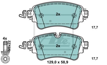 Audi A4 Seramik Arka Fren Balatası 1.4 TFSI 150 Beygir Fişsiz 2015 Sonrası ATE SERAMİK