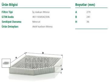 Audi A4 Polen Filtresi Karbonlu 2.0 TDI 150 Beygir 2008-2015 MANN