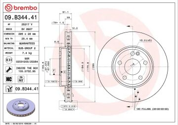 Mercedes CLA Serisi W117 Kasa CLA180 CDI Ön Fren Diski 295 mm Çap Standart Paket 2013-2019 BREMBO