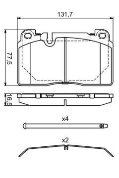Audi Q5 Ön Fren Balatası 4 Piston Kaliper 2009-2017 BOSCH