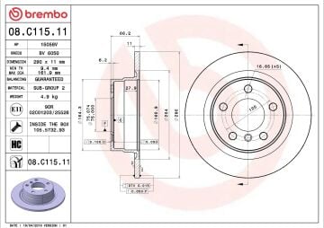BMW 1 Seri F20 116i Arka Fren Diski 290 mm Çap 2012-2019 BREMBO