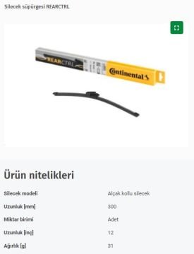 Volkswagen Passat B7 Variant Arka Silecek 30 cm 2011-2014 CONTINENTAL