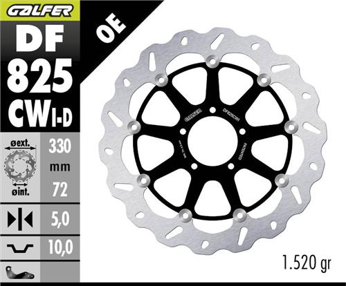 Ducati Monster 1200 S Ön Fren Diski 330 mm 2014 Sonrası GALFER DALGALI HAREKETLİ ALÜMİNYUM DİSK