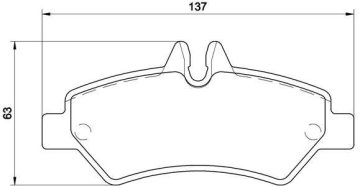 Volkswagen Crafter Arka Fren Balatası 3 - 3.5 Ton Tek Teker Fişli 2006-2016 BREMBO