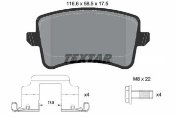Audi A4 Arka Fren Balatası 1.8 TFSI 160 Beygir 300 mm Disk İçin 2008-2015 TEXTAR