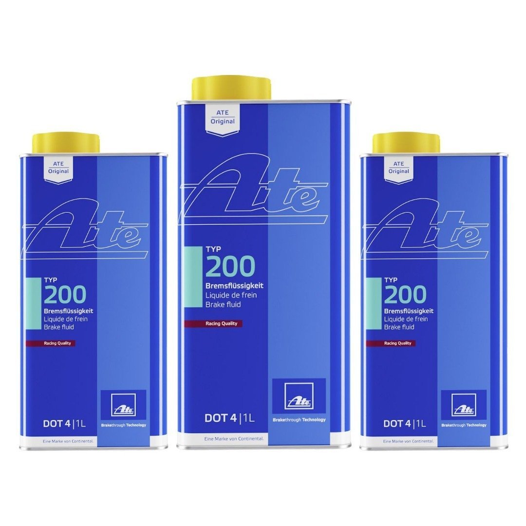 Ate Typ 200 Dot 4+ Yüksek Performanslı Fren Hidrolik Yağı 3lü Ekonomik Paket / 3 x 1 Litre