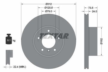BMW E84 X1 Ön Fren Diski 18i sDrive 312 mm Çap 2010-2015 TEXTAR