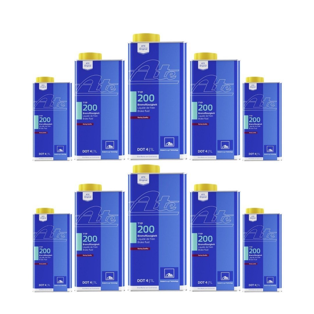 Ate Typ 200 Dot 4+ Yüksek Performanslı Fren Hidrolik Yağı 10lu Ekonomik Paket / 10 x 1 Litre